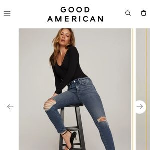 GOOD AMERICAN Good Legs Crop Blue 261